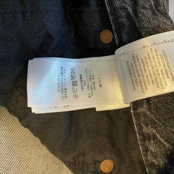 Polo By Ralph Lauren Avery Boyfriend Patchwork Jeans Size 27 in Worn Black